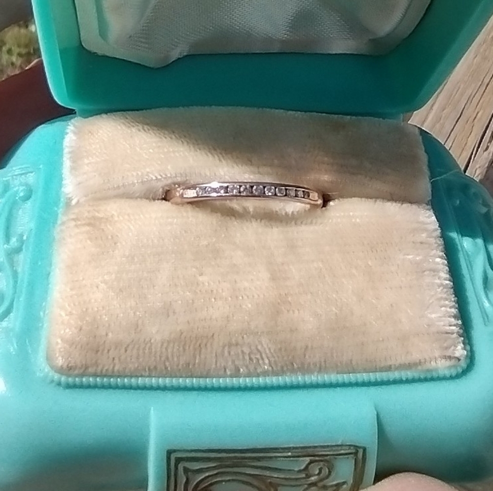 14K Rose Gold DIA Channel Set Genuine Diamond Band Size 7.5